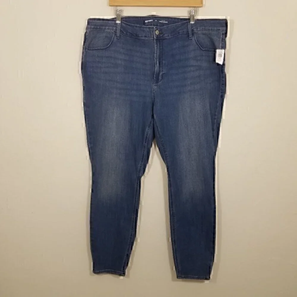 NWT Old Navy High-Rise Super Skinny Stretch Jeans Blue Plus Size 22 - Picture 1 of 5